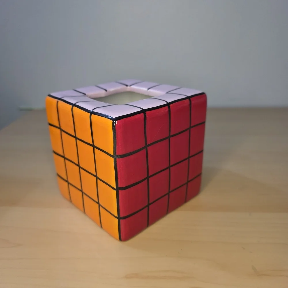 4” D Ceramic Rubic Cube Container by Ashland